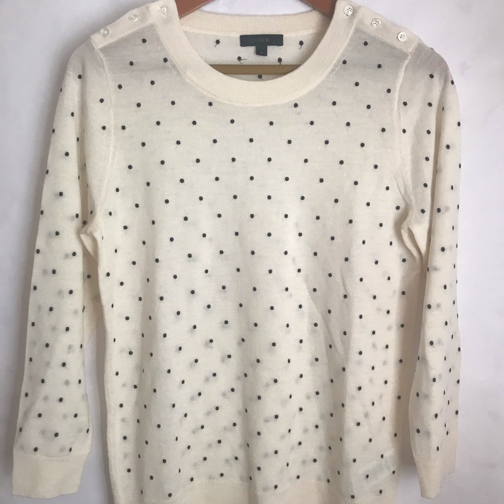 J. Crew Merino Wool Polka Dot Sweater